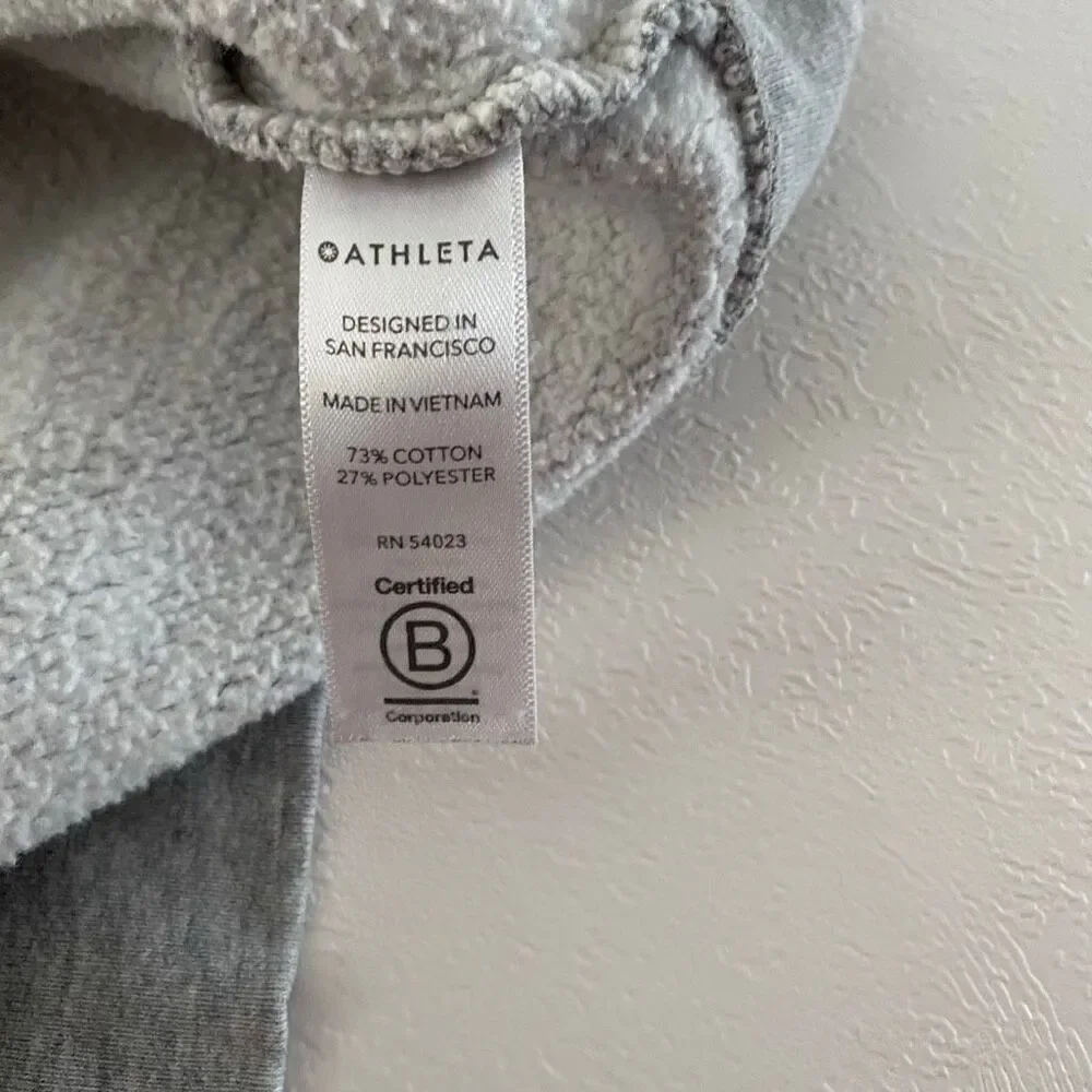 Athleta Gray Fleece Hoodie Size XL Women’s Cozy Pullover Sweatshirt